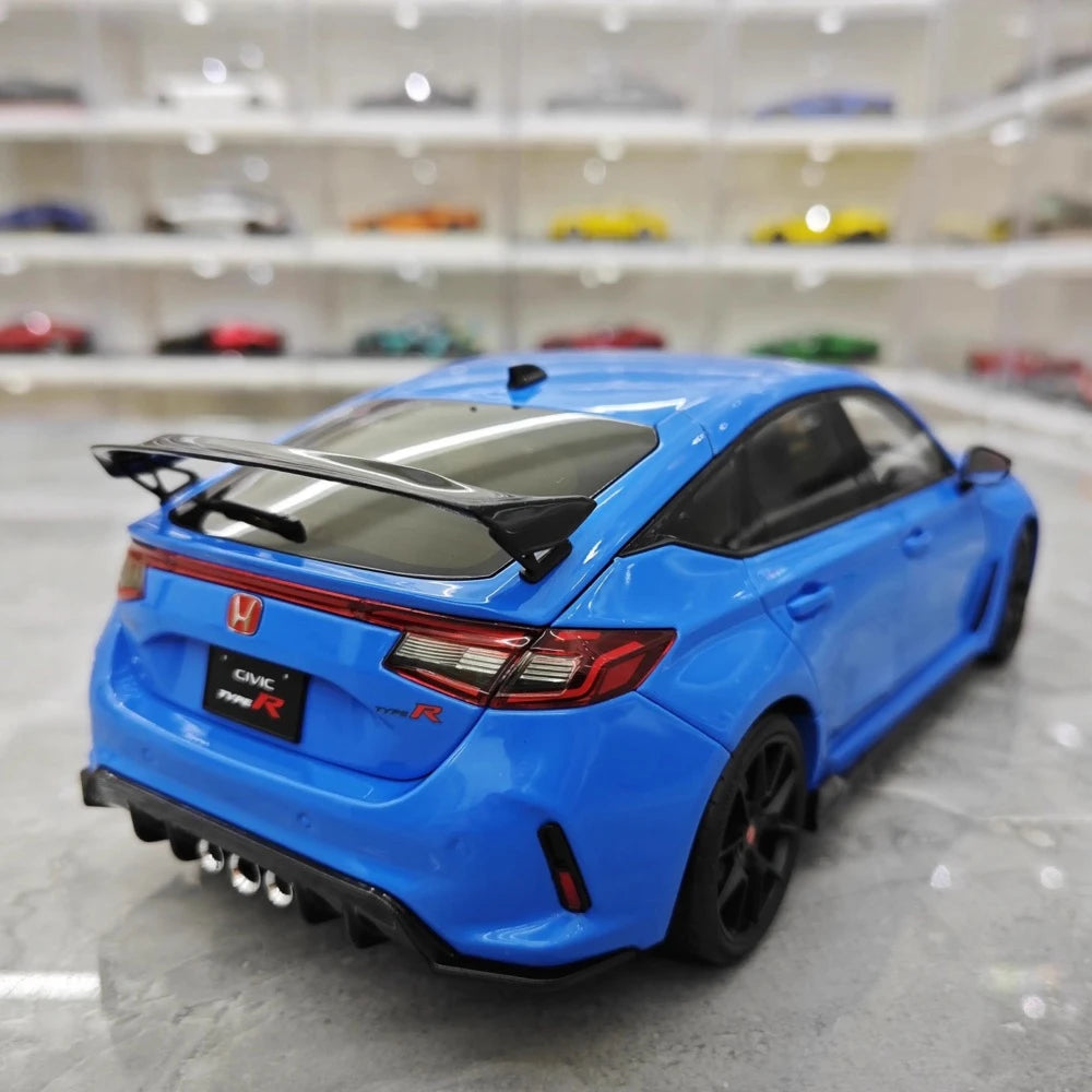 [MotorHelix] 1:18 Honda 2023 Civic Type R Blue Model Car Die-Cast