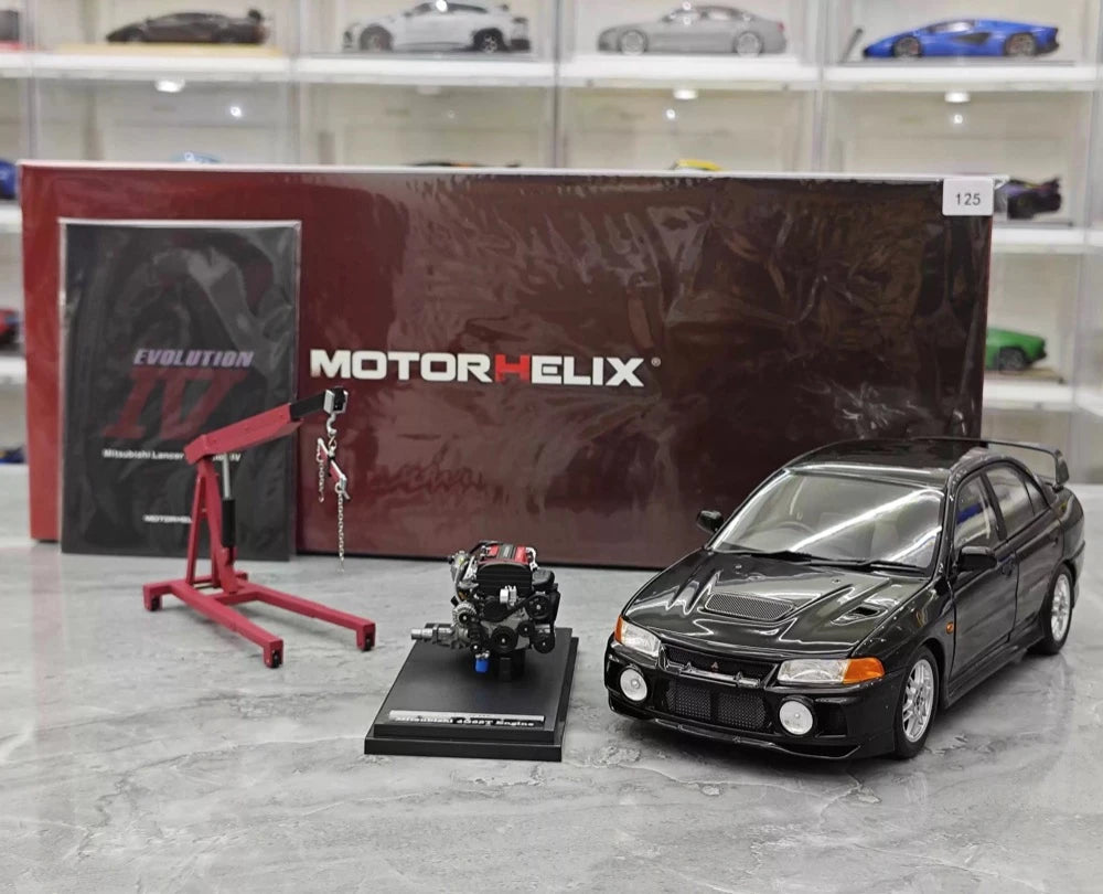 [MotorHelix] 1:18 Mitsubishi 1997 Lancer Evolution IV Black Model Car Die-Cast