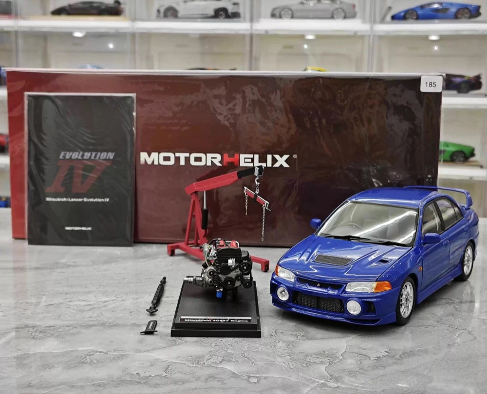 [MotorHelix] 1:18 Mitsubishi 1997 Lancer Evolution IV Blue Model Car Die-Cast