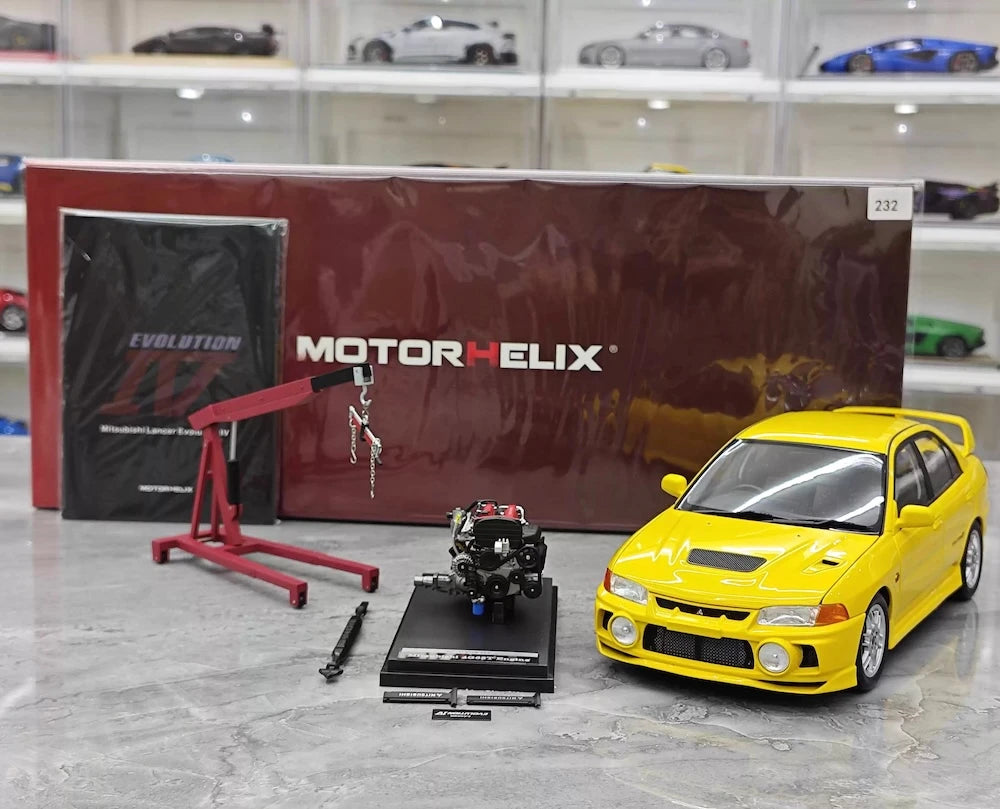 [MotorHelix] 1:18 Mitsubishi 1997 Lancer Evolution IV Yellow Model Car Die-Cast