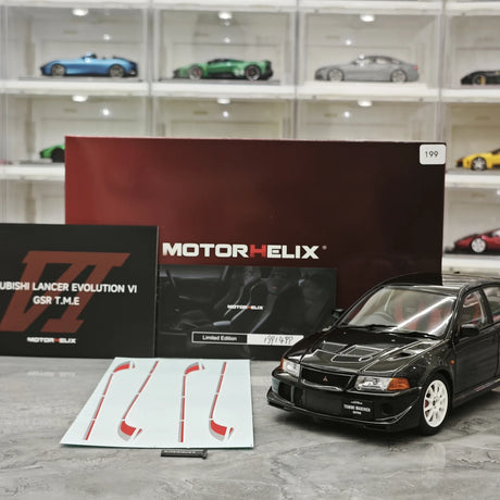 MotorHelix Mitsubishi 2000 Lancer Evolution VI GSR Tommi Makinen Edition Black 1:18 – Collectible Diecast Model Die-Cast