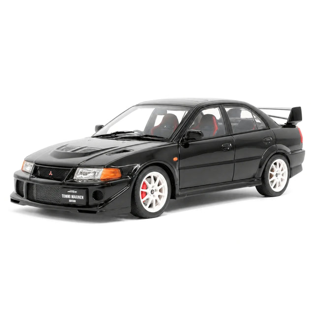MotorHelix Mitsubishi 2000 Lancer Evolution VI GSR Tommi Makinen Edition preto 1:18 – modelo de coleção em metal fundido