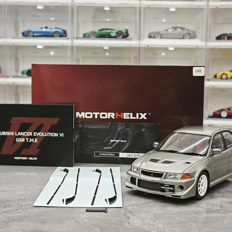MotorHelix Mitsubishi 2000 Lancer Evolution VI GSR Tommi Makinen Edition Silver 1:18 – Collectible Diecast Model Die-Cast
