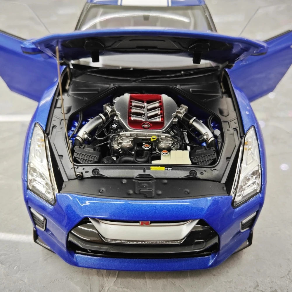 [MotorHelix] 1:18 Nissan 2019 GT-R R35 50th Anniversary Blue Model Car Die-Cast