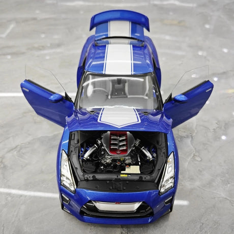 [MotorHelix] 1:18 Nissan 2019 GT-R R35 50th Anniversary Blue Model Car Die-Cast