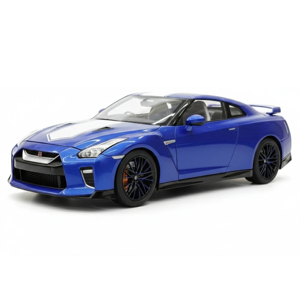 [MotorHelix] 1:18 Nissan 2019 GT-R R35 50th Anniversary bleu voiture miniature Die-Cast