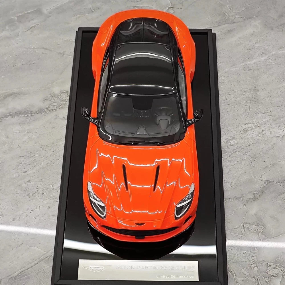 [MotorHelix] 1:18 Aston Martin 2023 DB12 Coupe Orange Model Car Resin