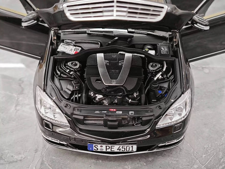 [MotorHelix] 1:18 Mercedes-Benz 2010 W221 S600L Black Model Car Die-Cast