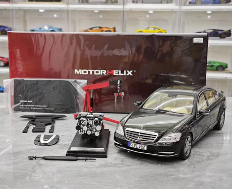 [MotorHelix] 1:18 Mercedes-Benz 2010 W221 S600L Black Model Car Die-Cast
