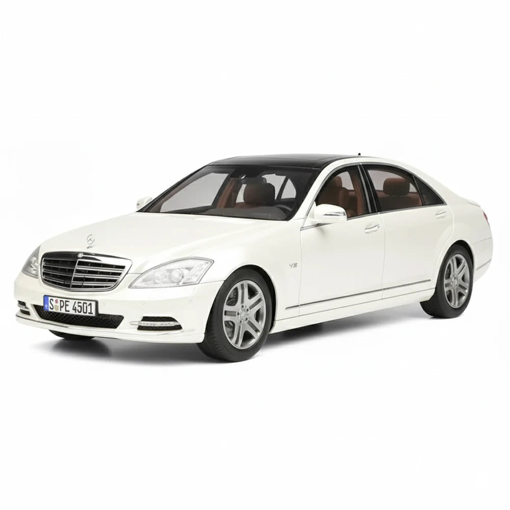 [MotorHelix] 1:18 Mercedes-Benz 2010 W221 S600L blanc voiture miniature Die-Cast