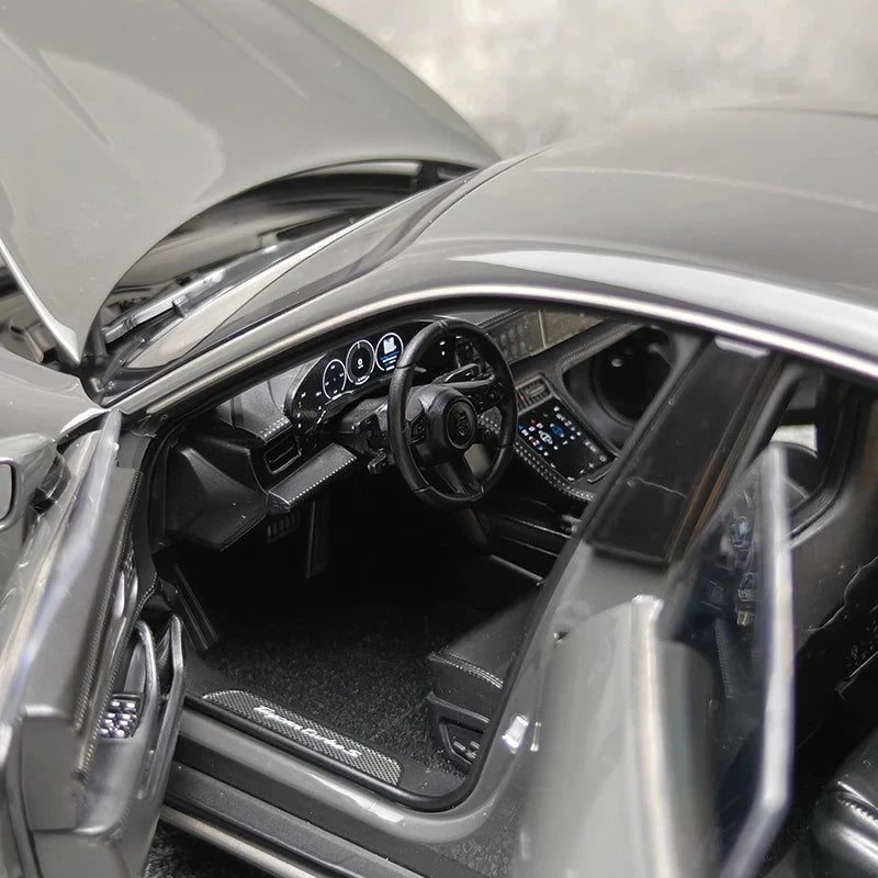 [NOREV] 1:18 Porsche 2024 Taycan Turbo S Slate Grey Neo Model Car Die-Cast