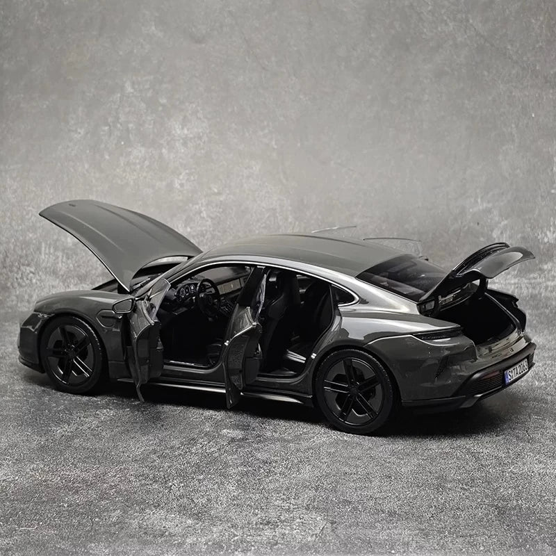 [NOREV] 1:18 Porsche 2024 Taycan Turbo S Slate Grey Neo Model Car Die-Cast