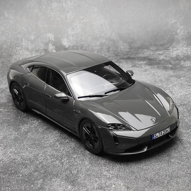 [NOREV] 1:18 Porsche 2024 Taycan Turbo S Slate Grey Neo Model Car Die-Cast