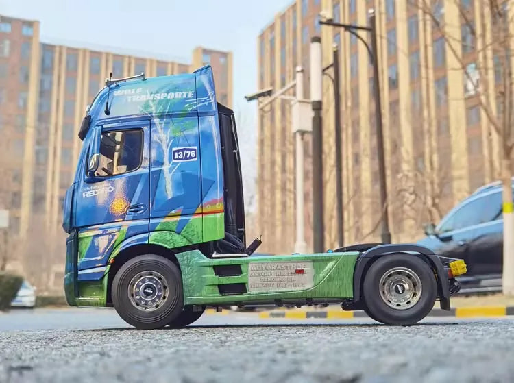 [NZG] 1:18 Mercedes-Benz Actros Wolf Transporte edizione modellino di auto Die-Cast