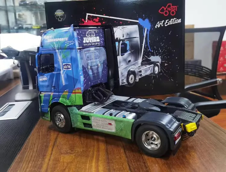[NZG] 1:18 Mercedes-Benz Actros Wolf Transporte edizione modellino di auto Die-Cast