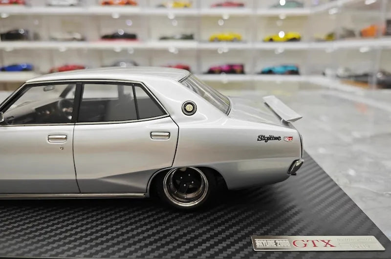 1:18 Nissan 1972 Skyline 2000 GT-X GC110 Silver Die Cast Model Car