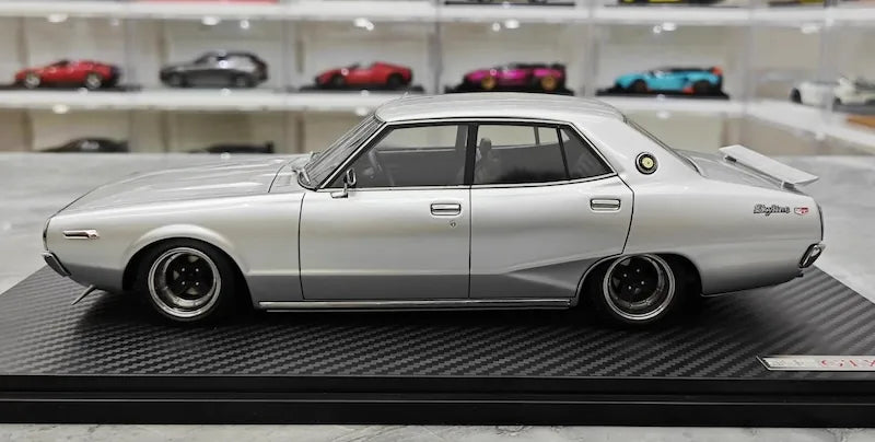 1:18 Nissan 1972 Skyline 2000 GT-X GC110 Silver Die Cast Model Car