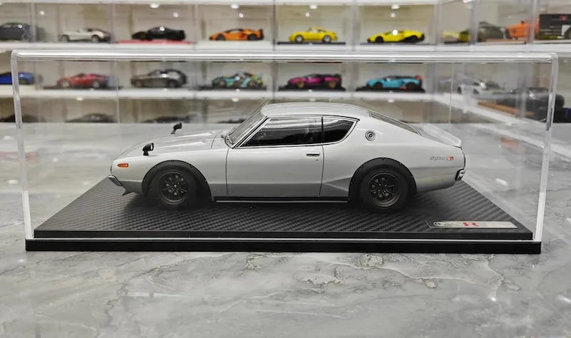 1:18 Nissan 1973 Skyline 2000 GT-R KPGC110 Silver Die Cast Model Car