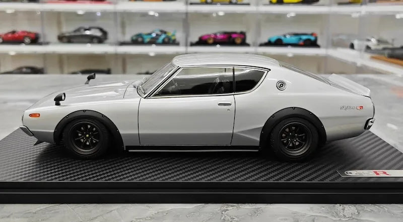 1:18 Nissan 1973 Skyline 2000 GT-R KPGC110 Silver Die Cast Model Car