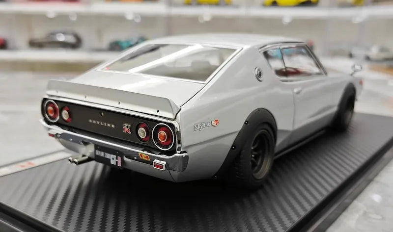 1:18 Nissan 1973 Skyline 2000 GT-R KPGC110 Silver Die Cast Model Car