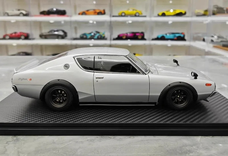 1:18 Nissan 1973 Skyline 2000 GT-R KPGC110 Silver Die Cast Model Car