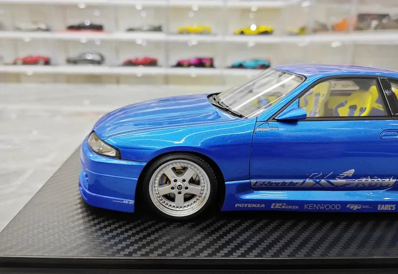 1:18 Nissan 1995 Skyline GT-R R33 Greddy BCNR33 Blue Die Cast Model Car