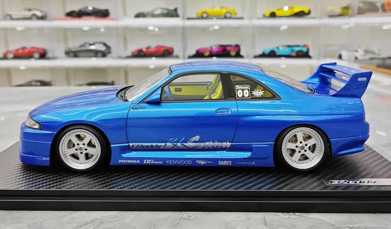 1:18 Nissan 1995 Skyline GT-R R33 Greddy BCNR33 Blue Die Cast Model Car