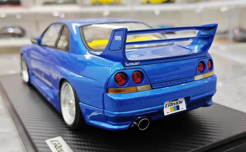 1:18 Nissan 1995 Skyline GT-R R33 Greddy BCNR33 Blue Die Cast Model Car