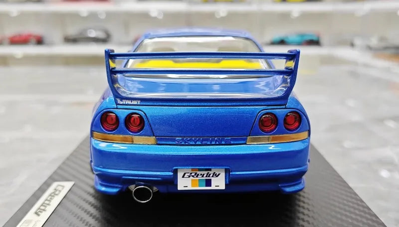 1:18 Nissan 1995 Skyline GT-R R33 Greddy BCNR33 Blue Die Cast Model Car