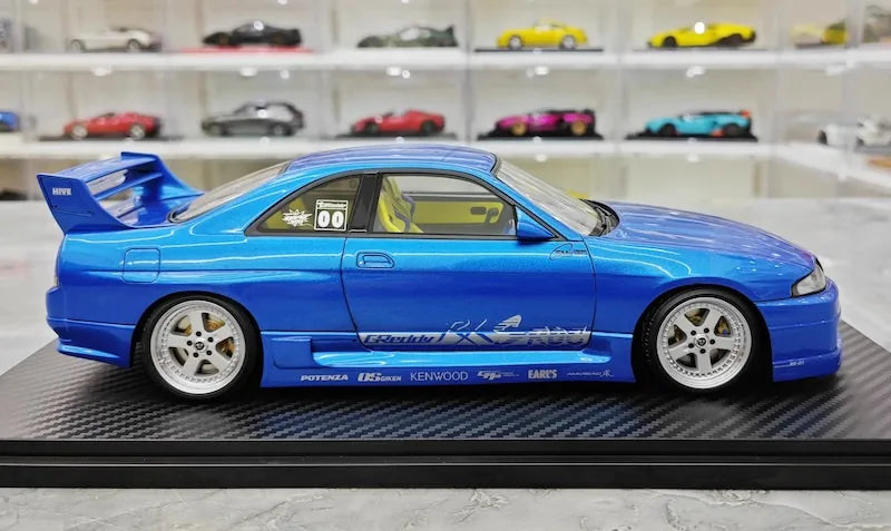 1:18 Nissan 1995 Skyline GT-R R33 Greddy BCNR33 Blue Die Cast Model Car