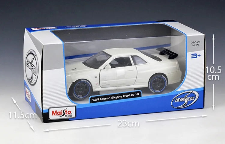 1:24 Nissan 1999 Skyline GT-R R34 Die Cast Model Car