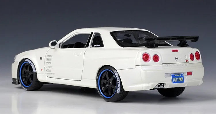 1:24 Nissan 1999 Skyline GT-R R34 Die Cast Model Car
