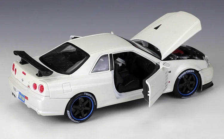 1:24 Nissan 1999 Skyline GT-R R34 Die Cast Model Car