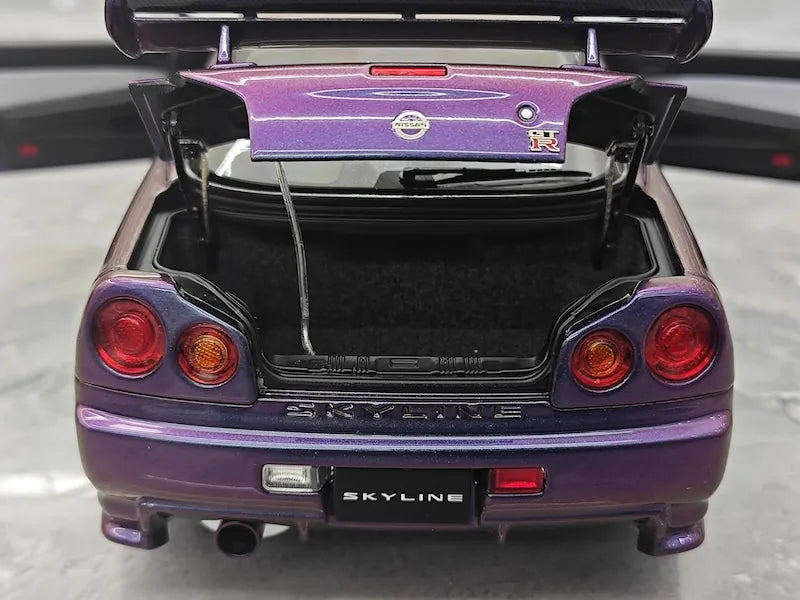 1:18 Nissan 1999 Skyline GT-R R34 R-tune Purple Die Cast Model Car