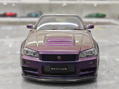 1:18 Nissan 1999 Skyline GT-R R34 R-tune Purple Die Cast Model Car