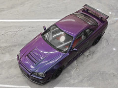1:18 Nissan 1999 Skyline GT-R R34 R-tune Purple Die Cast Model Car