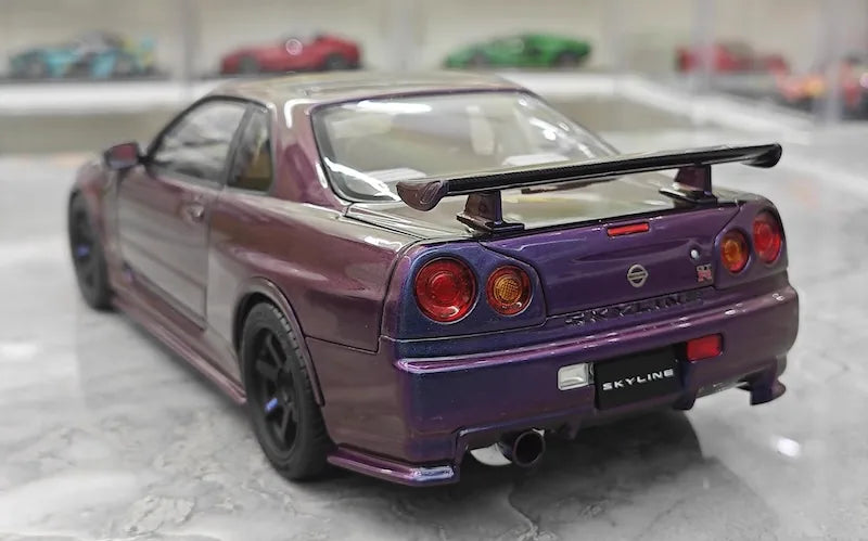 1:18 Nissan 1999 Skyline GT-R R34 R-tune Purple Die Cast Model Car