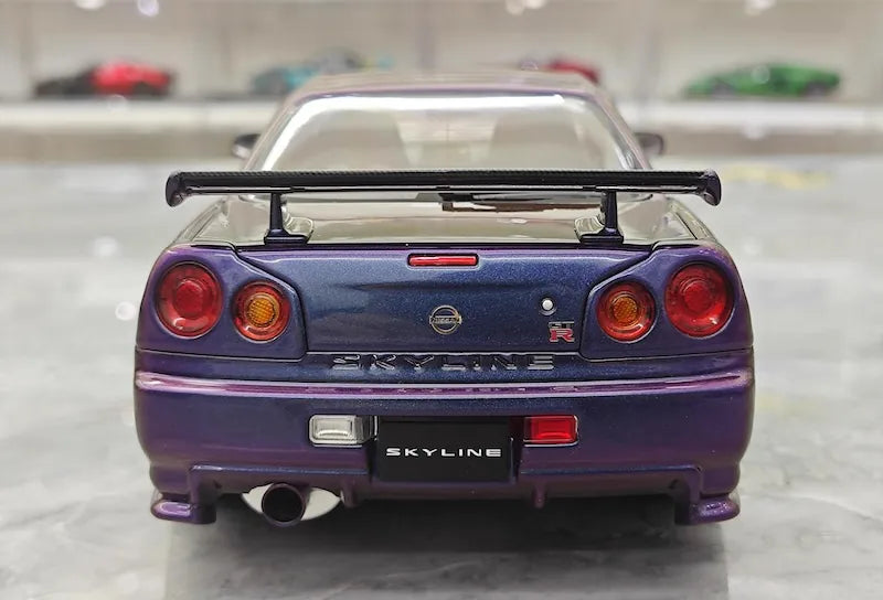 1:18 Nissan 1999 Skyline GT-R R34 R-tune Purple Die Cast Model Car