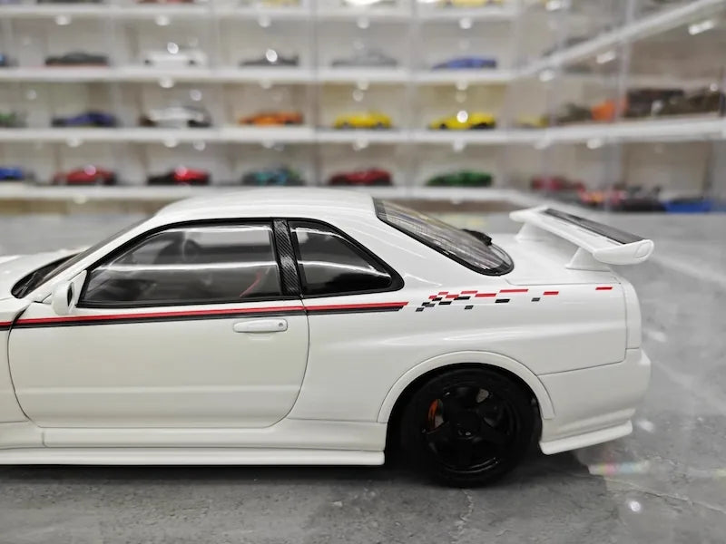 1:18 Nissan 1999 Skyline GT-R R34 R-tune White Die Cast Model Car