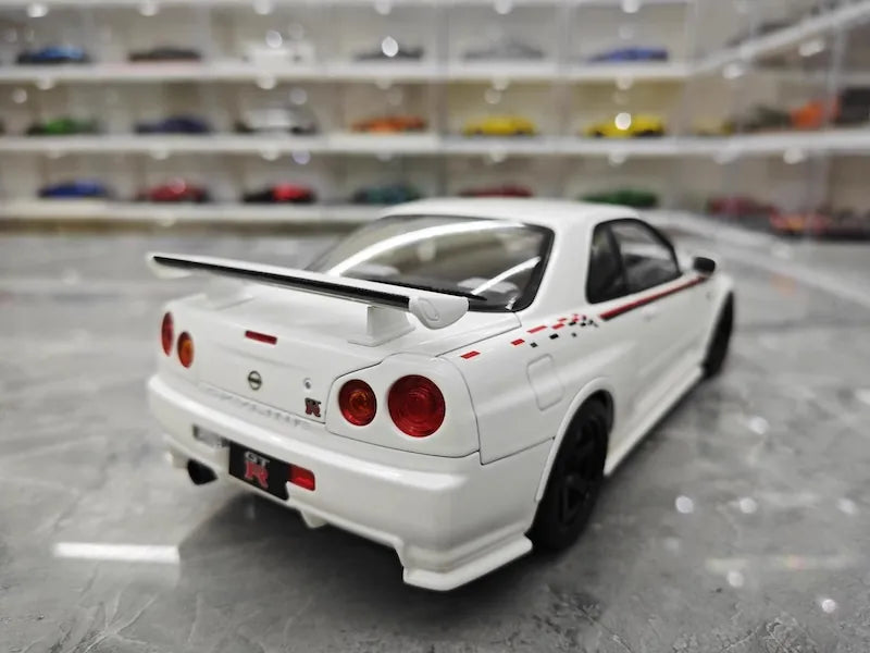 1:18 Nissan 1999 Skyline GT-R R34 R-tune White Die Cast Model Car