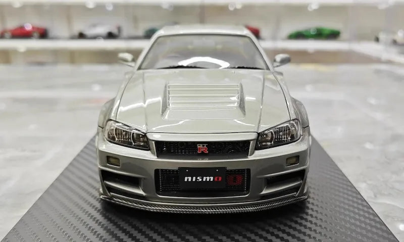 1:18 Nissan 1999 Skyline GT-R BNR34 Gray Die Cast Model Car