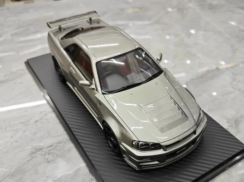 1:18 Nissan 1999 Skyline GT-R BNR34 Gray Die Cast Model Car