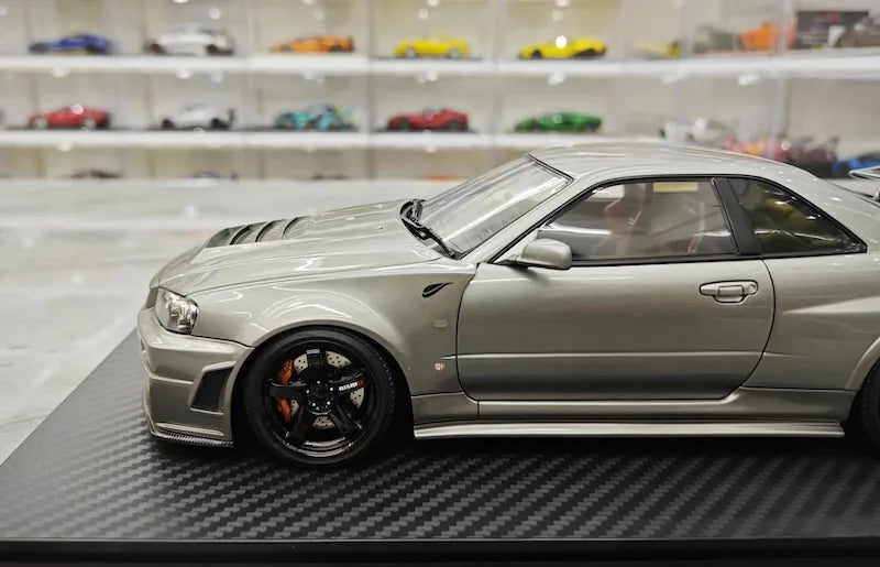 1:18 Nissan 1999 Skyline GT-R BNR34 Gray Die Cast Model Car