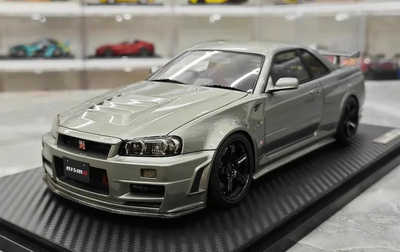 1:18 Nissan 1999 Skyline GT-R BNR34 Gray Die Cast Model Car