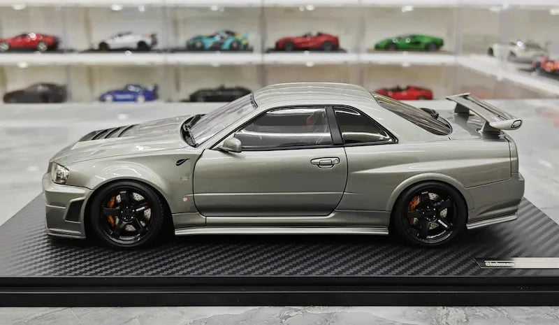 1:18 Nissan 1999 Skyline GT-R BNR34 Gray Die Cast Model Car