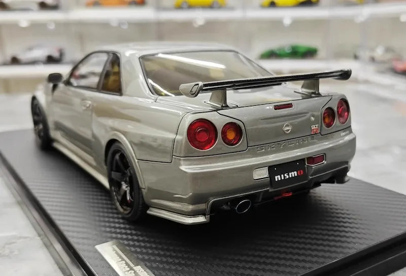 1:18 Nissan 1999 Skyline GT-R BNR34 Gray Die Cast Model Car