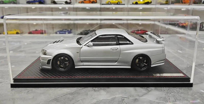 1:18 Nissan 1999 Skyline GT-R BNR34 Silver Die Cast Model Car