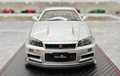 1:18 Nissan 1999 Skyline GT-R BNR34 Silver Die Cast Model Car