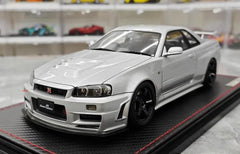 1:18 Nissan 1999 Skyline GT-R BNR34 Silver Die Cast Model Car