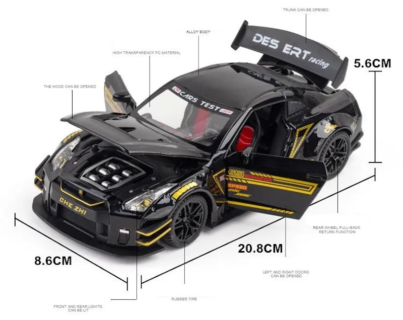 1:24 Nissan 2019 LB-Works GT-R R35 type2 GT3 Die Cast Model Car